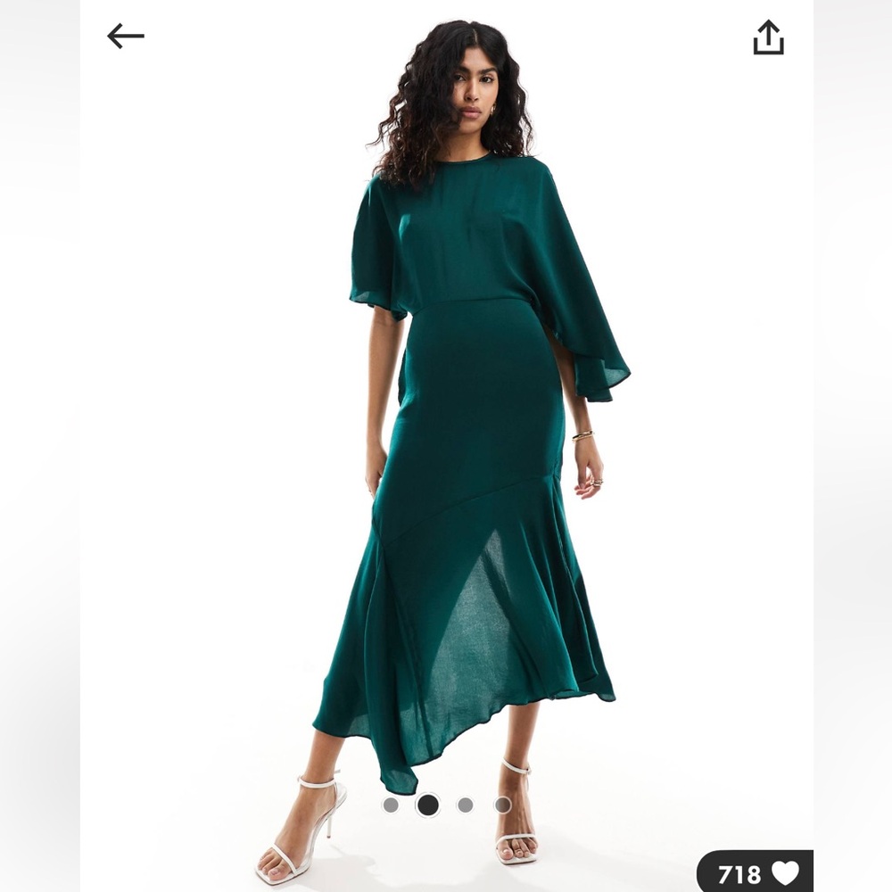 ASOS Dark Sea Green Midi Dress